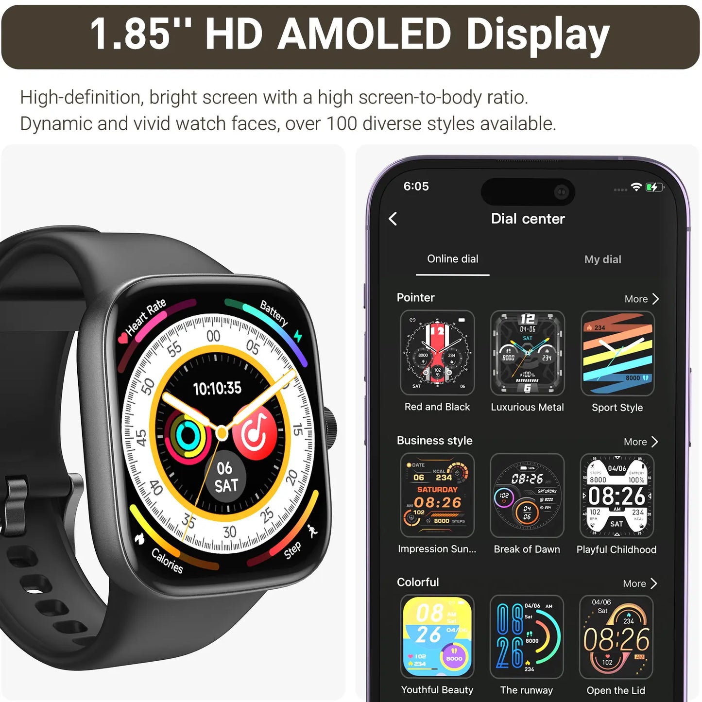 TOZO S7 Smartwatch ā Bluetooth Call, AMOLED HD Display, 100+ Sports Modes & Health Tracking